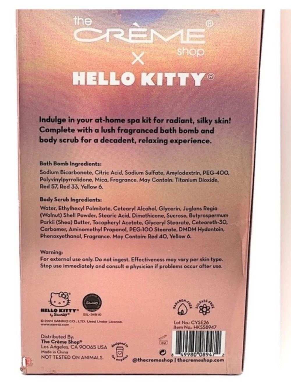 1- CASE (6 sets) The Crème Shop x Hello Kitty Silky Skin Spa Set